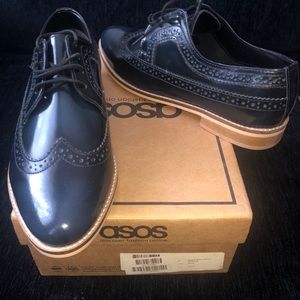ASOS Mai Navy Leather Brogues
